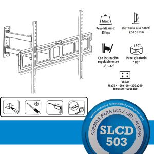 SOPORTE DE LCD / LED / PLASMA MOVIL  DE 32" A 65" PRONEXT - Vista 4