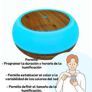 HUMIFICADOR DIFUSOR SMART CON LUZ LED - Vista 2