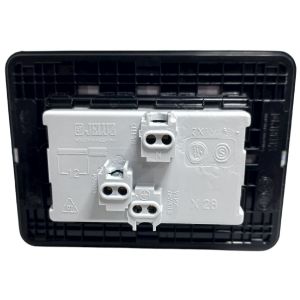 BASTIDOR JELUZ MITO COMPLETO TOMA DOBLE PUENTEADO BL/NG - Vista 3