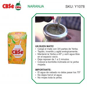 PAQUETE YERBA CBSE NARANJA 500 GR - Vista 3