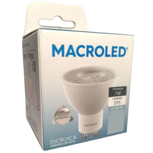 LAMPARA DICROICA LED 7W GU10 DE PVC DIMERIZABLE MACROLED - Vista 5