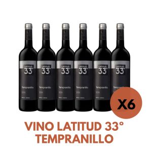 VINO LATITUD 33º TEMPRANILLO 750 CC X 6 BOTELLAS
