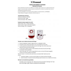 SIRENA EXTERIOR PARA ALARMA PRONEXT WALA 10C Y WALA 3000 - Vista 1