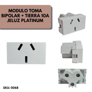 MODULO TOMA BIPOLAR + TIERRA 10A JELUZ PLATINUM - Vista 5