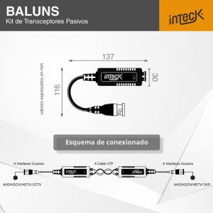 JUEGO BALUN 1 CANAL ANALÓGICO PASIVO UNIVIEW - Vista 3