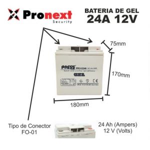 BATERIA DE GEL DE 12V 24 AH PRESS CICLO PROFUNDO - Vista 2