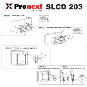 SOPORTE LCD SLCD203 DE 15" A 42" FIJO INCLINABLE PRONEXT - Vista 4