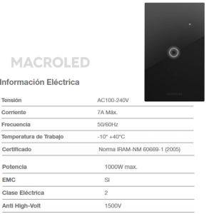 TECLA SMART ROMA MACROLED 1 CANALES CON CAPACITOR - Vista 5