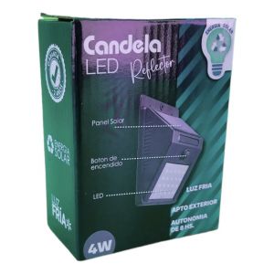 REFLECTOR SOLAR 4W APLIQUE EXTERIOR IP65 INTEMPERIE BATERIA NEGRO BLANCO FRíO - Vista 5