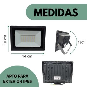 REFLECTOR LED 50W EXTERIOR CANDELA - Vista 6