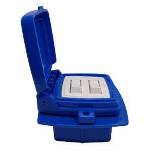 LLAVE 2 PUNTO CAPSULADO P/ EMBUTIR AZUL EXULTT - Vista 3