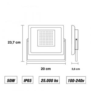 REFLECTOR LED RGB PRO SMART 50W 220V MACROLED - Vista 4