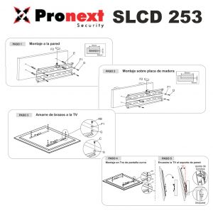 SOPORTE LCD SLCD253 DE 26" A 52" FIJO INCLINABLE PRONEXT - Vista 4
