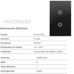 TECLA SMART ROMA MACROLED 2 CANALES CON CAPACITOR - Vista 6