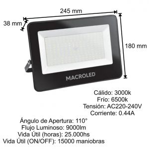 REFLECTOR LED SMD 100W IP65 ECO MACROLED - Vista 5