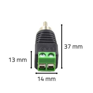 CONECTOR DE RCA MACHO A BORNERA - Vista 3