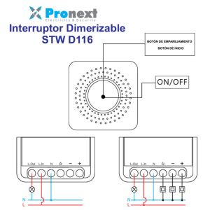 INTERRUPTOR DIMERIZABLE 1 SALIDA SMART WIFI 16A PRONEXT - Vista 3