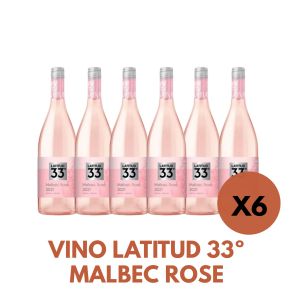 VINO LATITUD 33º MALBEC ROSE 750CC X 6 BOTELLAS - Vista 1