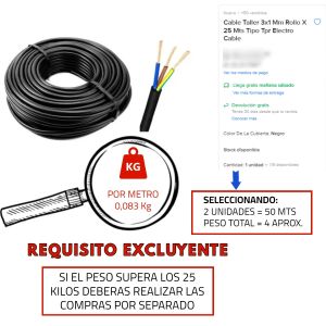 CABLE TIPO TALLER TPR 3X1 MM X METRO CONDUELEC - Vista 4