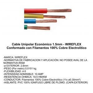 CABLE UNIPOLAR 1.5 MM X 100 METROS WIREFLEX - Vista 14