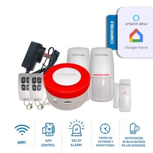 KIT 3 ALARMA INALAMBRICA WIFI + FREE APP CELULAR + GOOGLE HOME - Vista 6