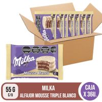 ALFAJOR MILKA MOUSSE TRIPLE BLANCO 55 GR X 36 UNIDADES