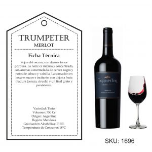 VINO TRUMPETER MERLOT 750 CC - Vista 1