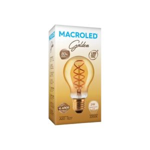 LAMPARA BULBO GOLDEN FILAMENTO LED 2W E27 MACROLED - Vista 2