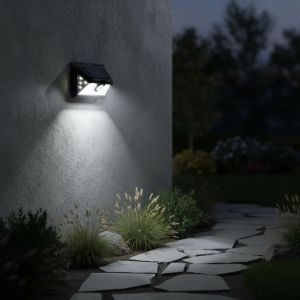 REFLECTORES LED SOLAR CANDELA 7388 5W SENSOR MOVIMIENTO NEGRO BLANCO FRíO - Vista 3