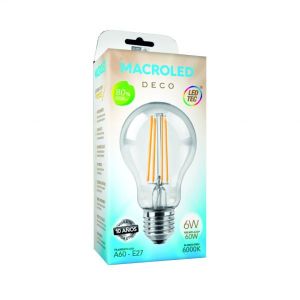LAMPARA BULBO FILAMENTO LED 6W E27 MACROLED - Vista 4