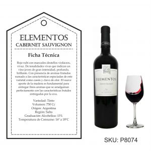 VINO ELEMENTOS CABERNET SAUVIGNON 750 CC - Vista 1