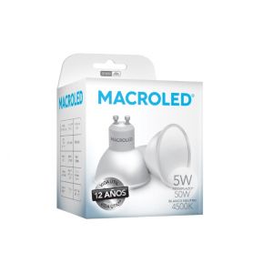 LAMPARA DICROICA LED 5W GU10 DE PVC MACROLED - Vista 4