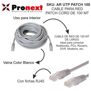 CABLE PARA RED PATCH CORD DE 100 METROS PRONEXT - Vista 2