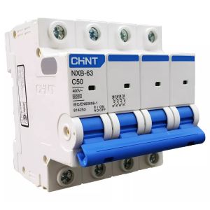 LLAVE TERMICA TETRAPOLAR 4X50A 6KA CURVA C CHINT - Vista 1