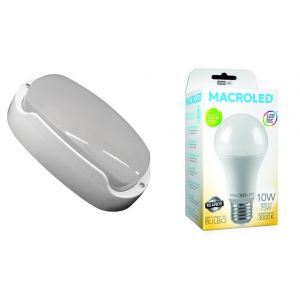 TORTUGA EXTERIOR BLANCO STAR BOX + LAMPARA 10W CALIDA E27 MACROLED - Vista 2