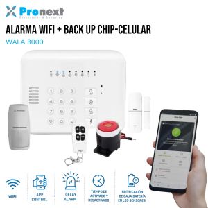 ALARMA DOMICILIARIA INALAMBRICA SMART WIFI + GSM WALA 3000 PRONEXT - Vista 3