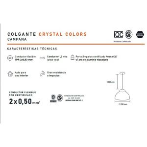 LAMPARA COLGANTE CAMPANA 1 LUZ BASICO NEGRO STAR BOX - Vista 2