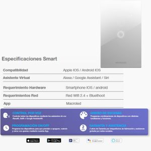 TECLA SMART ROMA MACROLED 1 CANALES CON CAPACITOR - Vista 2