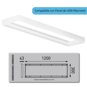 ACCESORIO KIT DE APLICAR P/PANEL DE 1195X295 MACROLED - Vista 7