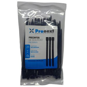 PRECINTO NEGRO DE 100X2.5MM X 100 UNIDADES PRONEXT