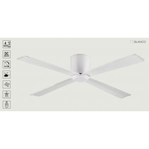 VENTILADOR DE TECHO BLANCO 452A SIN LUZ 48” MOTOR DE ALTA EFICIENCIA LEUK - Vista 2