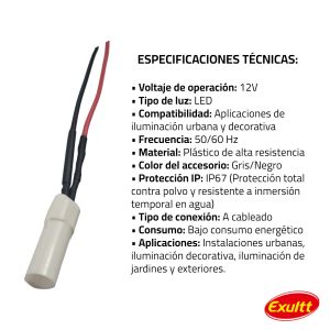 ACCESORIO LAMPARA LED 12 V  LINEA URBANA EXULTT - Vista 3