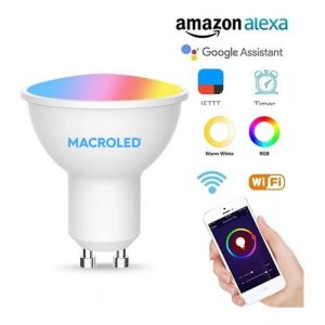 DICROICA LED SMART RGB 5W GU10 220V  WIFI + BLUETOOTH MACROLED - Vista 1