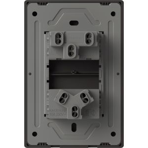 SET ARMADO TECLA Y TOMACORRIENTE MILAN NEGRO MACROLED (1 PUNTO Y TOMACORRIENTE) 10A C/ BASTIDOR METALICO - Vista 1