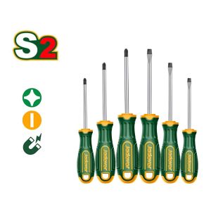 KIT DE DESTORNILLADORES - 6 PIEZAS - 3 PLANOS + 3 PHILLIPS 75/150MM JADEVER - Vista 2