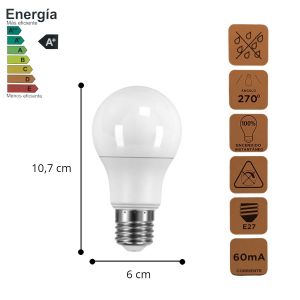 LAMPARA BULBO LED A60 7 WATT CANDELA - Vista 6