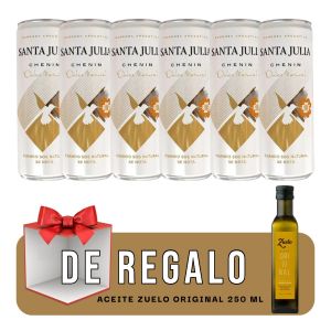 6 LATAS VINO SANTA JULIA CHENIN DULCE + 1 ACEITE ZUELO ORIGINAL 250 ML DE REGALO
