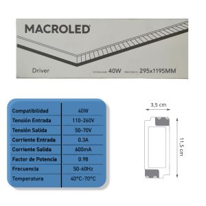 DRIVER PARA PANEL 40W 30X120 MACROLED - Vista 4
