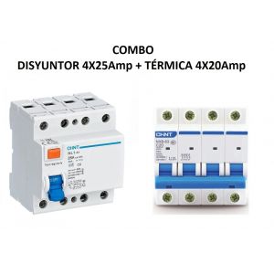 COMBO DISYUNTOR TETRAPOLAR 4X25 + TéRMICA TRIFASICO INDUSTRIAL 4X20 - Vista 2
