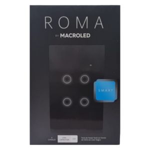 LLAVE LUZ PARED INTERRUPTOR WIFI TOUCH SMART 4 CANAL C/ CAPACITOR 7A MACROLED ROMA - Vista 13